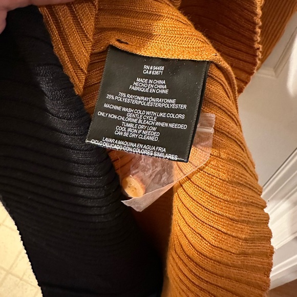 BCBG PARIS WOMENS STRETCHY WAFFLE DRESS XXL TAN BLACK - Picture 4 of 5